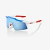 100% Europe Speedcraft® SL TotalEnergies Team Matte White / Metallic Blue - HiPER® Blue Multilayer Mirror Lens