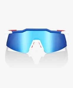 100% Europe Speedcraft® SL TotalEnergies Team Matte White / Metallic Blue - HiPER® Blue Multilayer Mirror Lens