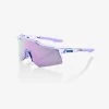100% Europe Sunglasses SPEEDCRAFT® XS - Polished Translucent Lavender - HiPER® Lavender Mirror Lens