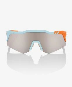 100% Europe SPEEDCRAFT® XS - Soft Tact Two Tone - HiPER Silver Mirror Lens Sunglasses