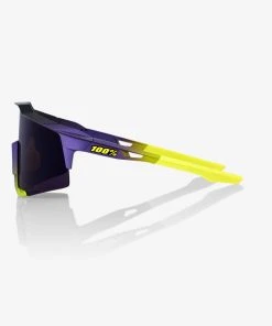 100% Europe Sunglasses SPEEDCRAFT® - Matte Metallic Digital Brights - Dark Purple Lens