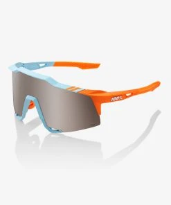 100% Europe SPEEDCRAFT® - Soft Tact Two Tone - HiPER® Silver Mirror Lens Sunglasses