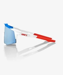 100% Europe Sunglasses Speedcraft® TotalEnergies Team Matte White / Metallic Blue - HiPER® Blue Multilayer Mirror Lens