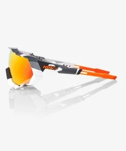 100% Europe Sunglasses SPEEDTRAP® - Soft Tact Grey Camo - HiPER® Red Multilayer Mirror Lens