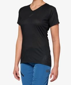 100% AIRMATIC Women's Short Sleeve Jersey Black Women's Jerseys