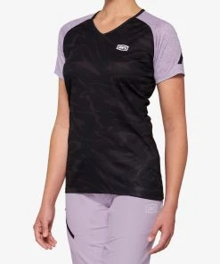 100% AIRMATIC Women's Short Sleeve Jersey Black/Lavender