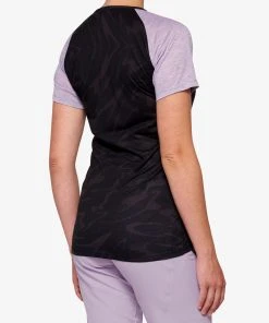 100% AIRMATIC Women's Short Sleeve Jersey Black/Lavender